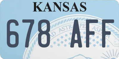 KS license plate 678AFF