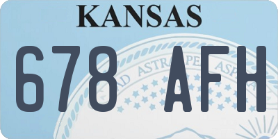 KS license plate 678AFH