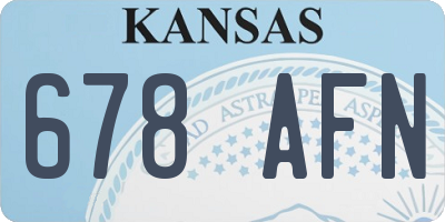 KS license plate 678AFN