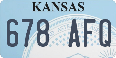 KS license plate 678AFQ