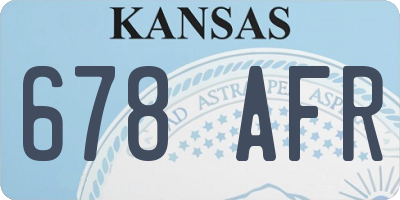 KS license plate 678AFR