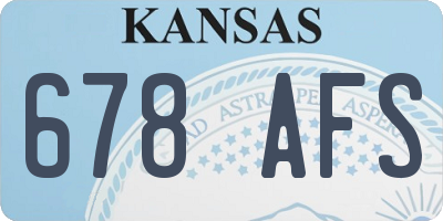 KS license plate 678AFS