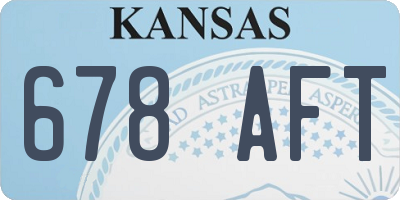 KS license plate 678AFT