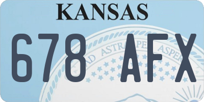 KS license plate 678AFX