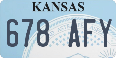 KS license plate 678AFY