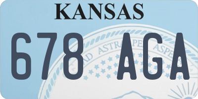 KS license plate 678AGA