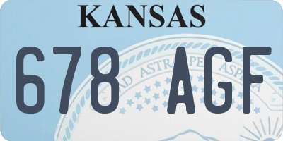 KS license plate 678AGF