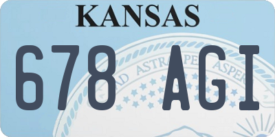 KS license plate 678AGI