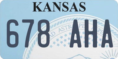 KS license plate 678AHA