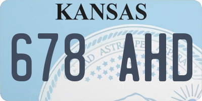 KS license plate 678AHD