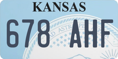 KS license plate 678AHF