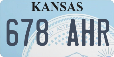 KS license plate 678AHR
