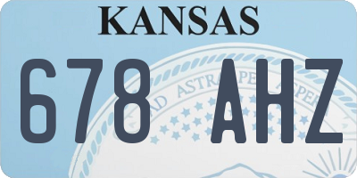 KS license plate 678AHZ