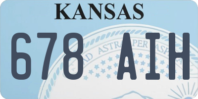KS license plate 678AIH