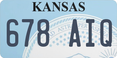 KS license plate 678AIQ