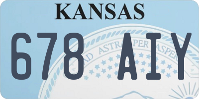 KS license plate 678AIY