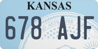 KS license plate 678AJF