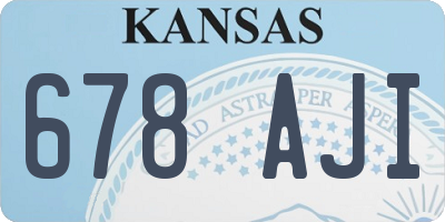 KS license plate 678AJI
