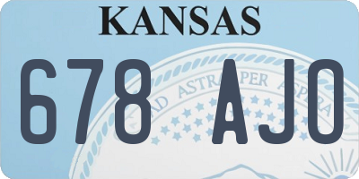KS license plate 678AJO