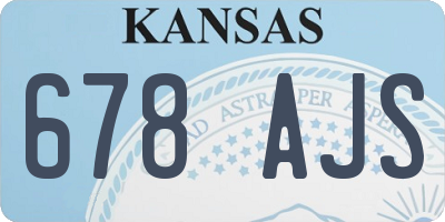 KS license plate 678AJS