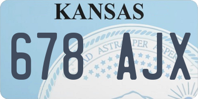 KS license plate 678AJX