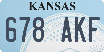 KS license plate 678AKF