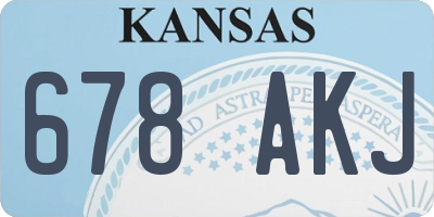 KS license plate 678AKJ