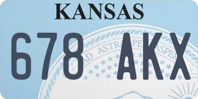 KS license plate 678AKX