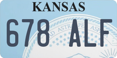 KS license plate 678ALF