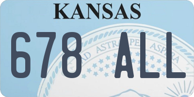 KS license plate 678ALL