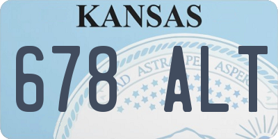 KS license plate 678ALT