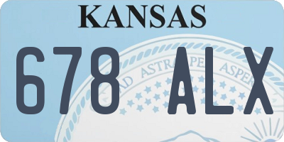 KS license plate 678ALX