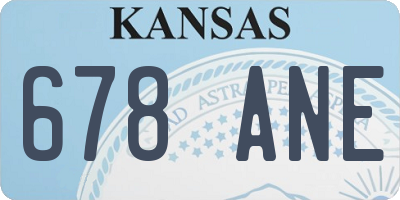 KS license plate 678ANE