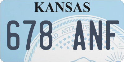 KS license plate 678ANF
