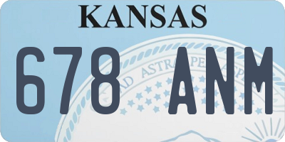 KS license plate 678ANM