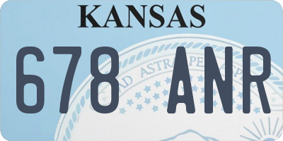 KS license plate 678ANR