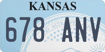 KS license plate 678ANV