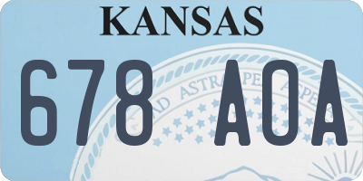 KS license plate 678AOA