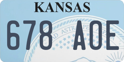KS license plate 678AOE