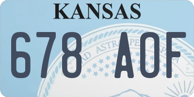KS license plate 678AOF