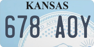 KS license plate 678AOY