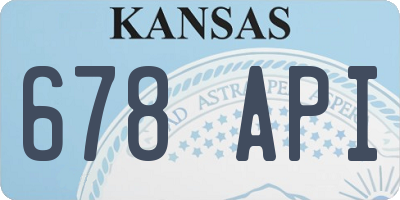 KS license plate 678API