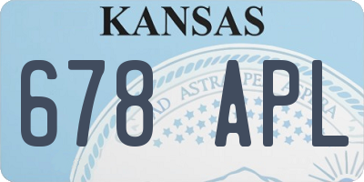 KS license plate 678APL
