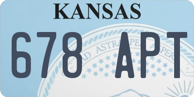 KS license plate 678APT