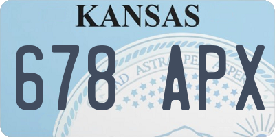 KS license plate 678APX