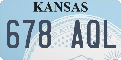 KS license plate 678AQL