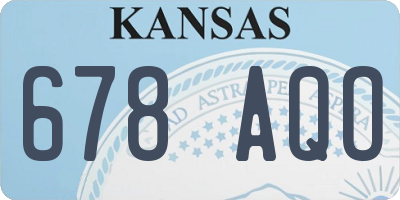 KS license plate 678AQO