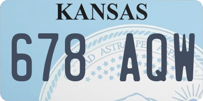 KS license plate 678AQW