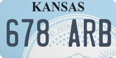 KS license plate 678ARB