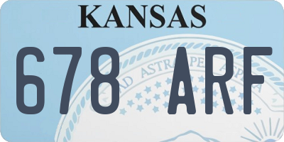 KS license plate 678ARF